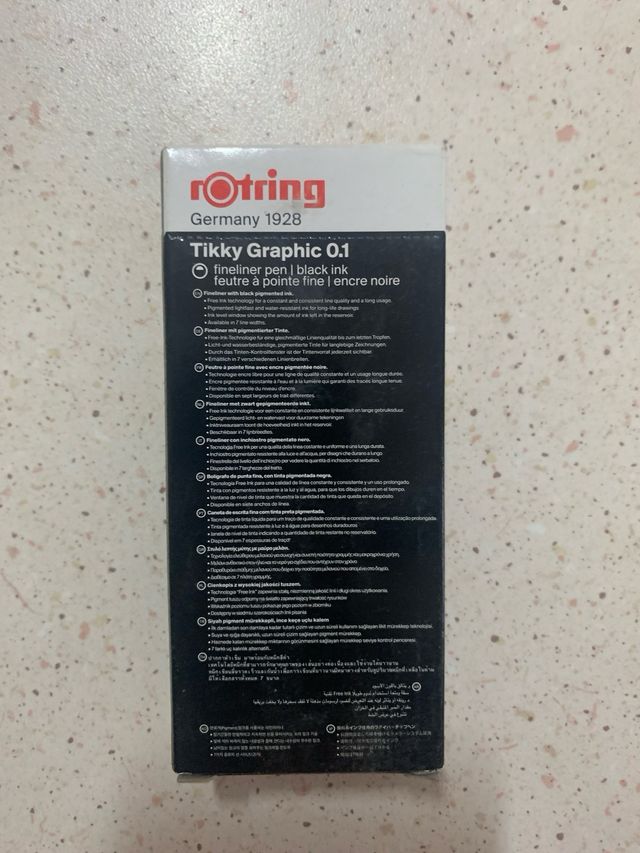 Rotring Tikky Graphic 0.1 Penna - Inchiostro Nero