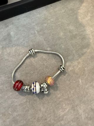 Pulsera Pandora plata roja