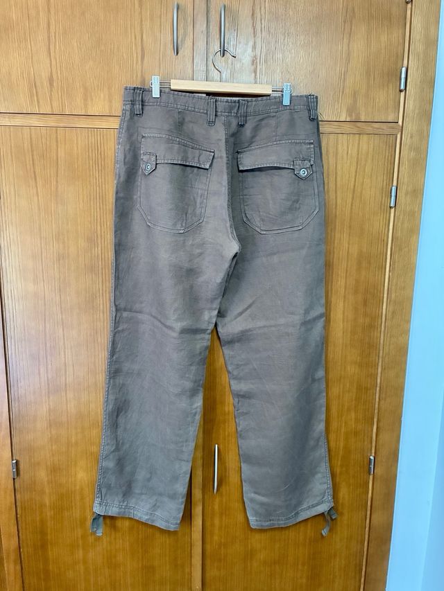 Pantalón verano algodón fino T-46 XL marrón oscuro
