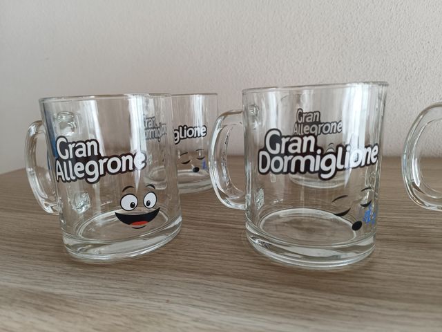 6 Bicchieri Grandi - Vetro Decorati a colori 