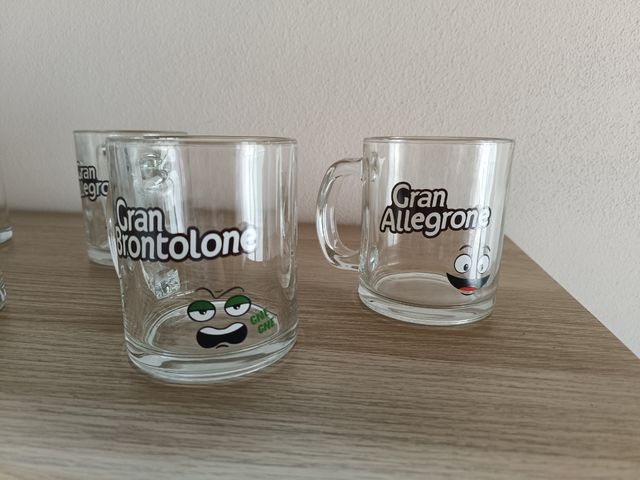 6 Bicchieri Grandi - Vetro Decorati a colori 