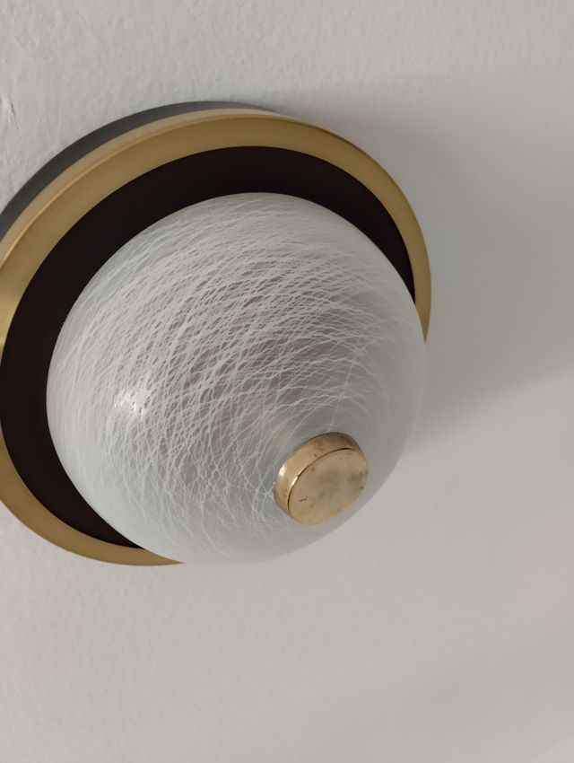 Aplique techo dorado y blanco