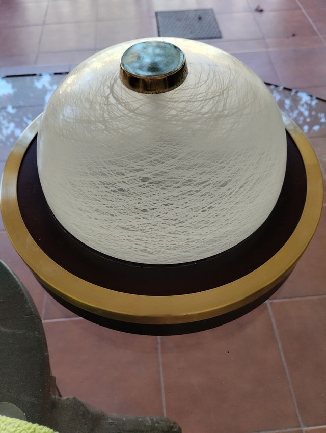 Aplique techo dorado y blanco