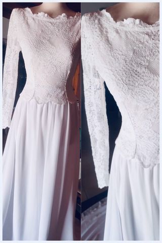 Vestido de novia hecho a mano. Talla 36-38.