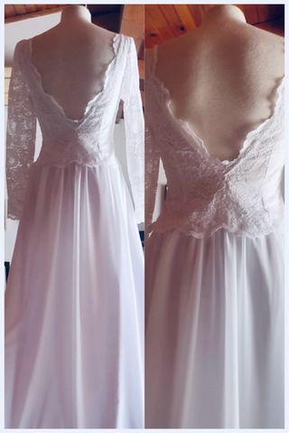 Vestido de novia hecho a mano. Talla 36-38. 