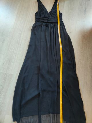 Vestido seda largo negro LILY M 38