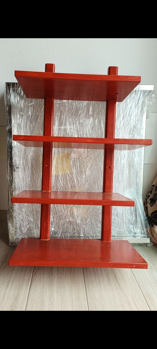 Mensola legno 4 ripiani - rossa