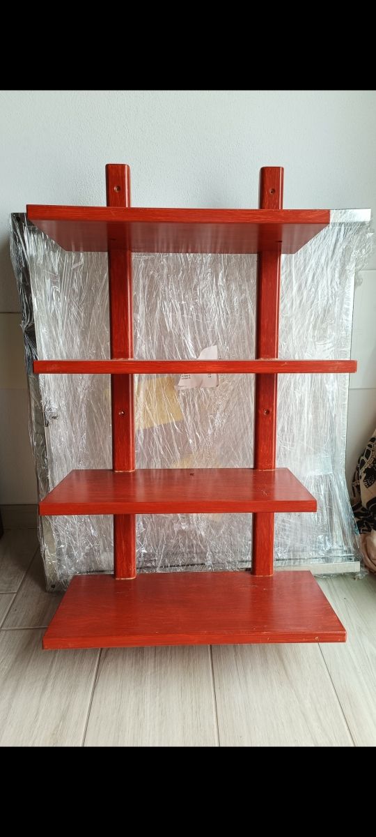Mensola legno 4 ripiani - rossa