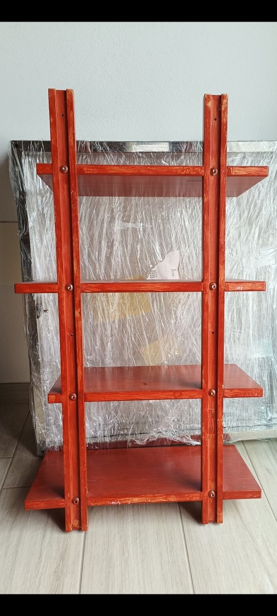 Mensola legno 4 ripiani - rossa