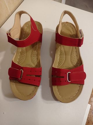 Sandalias rojas mujer verano