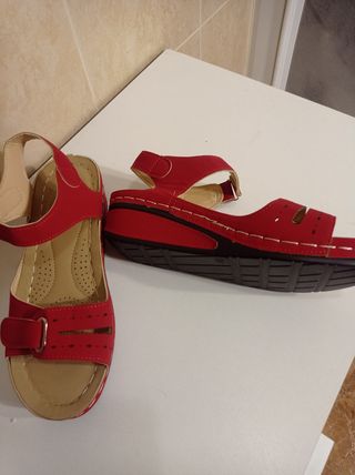 Sandalias rojas mujer verano