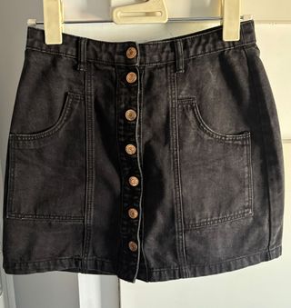 Falda vaquera negra Stradivarius - Talla M