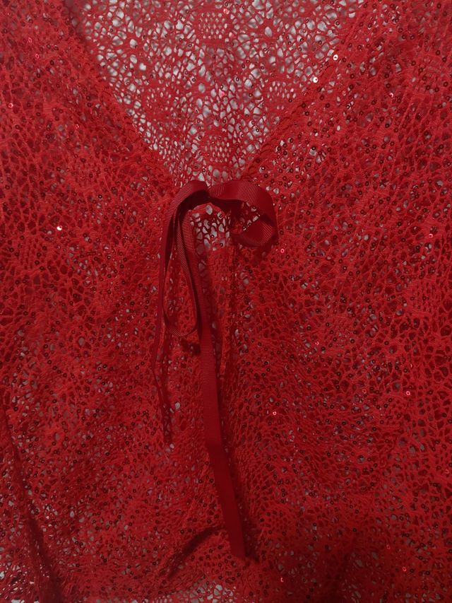 Chaqueta roja de rejilla