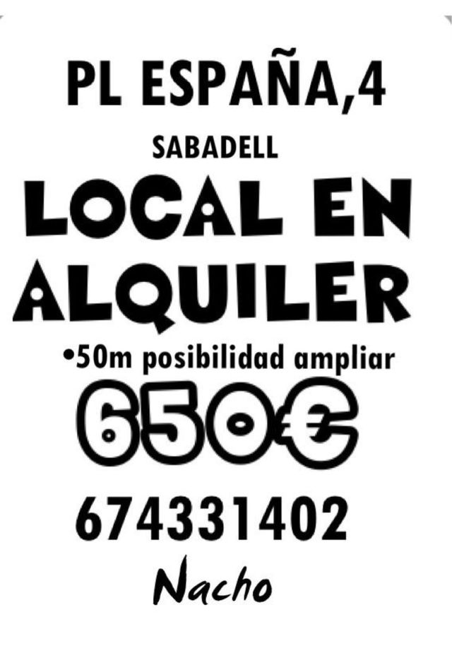 LOCAL ALQUILER PL ESPAÑA 4 SABADELL