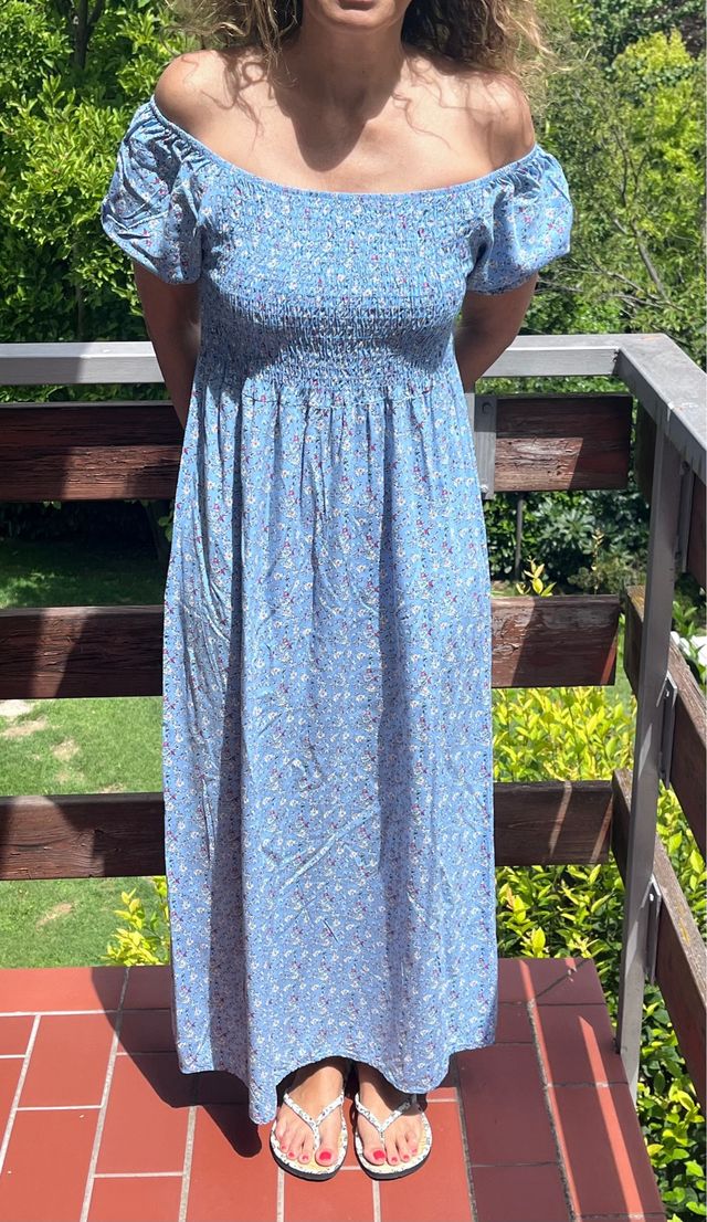 Vestito lungo estivo azzurro