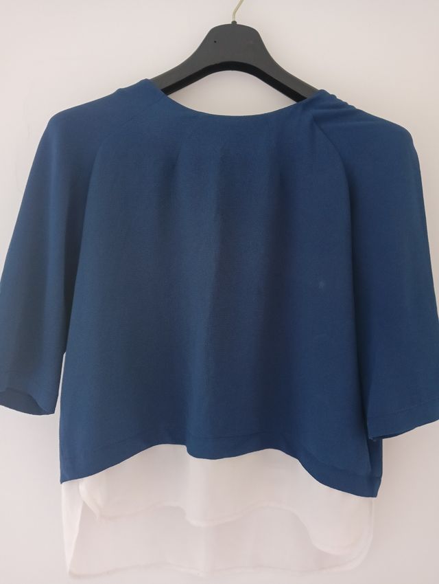 Blusa Pimkie azul y blanca