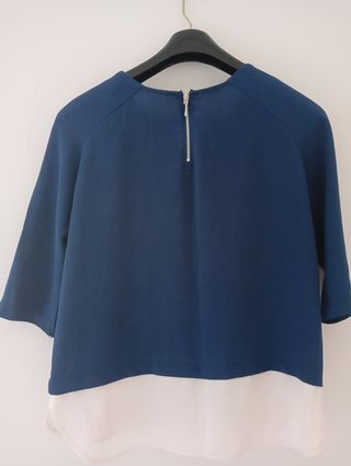 Blusa Pimkie azul y blanca