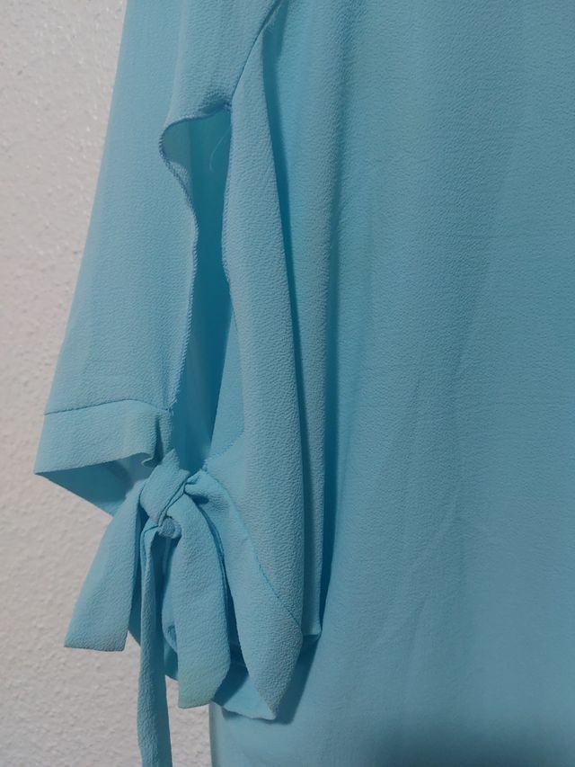 Blusa celeste manga 3/4