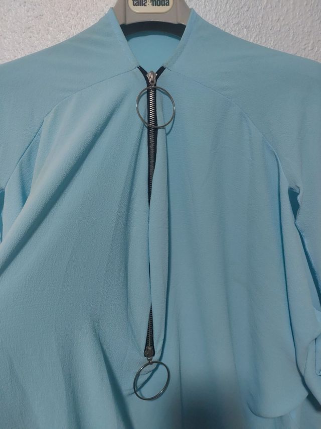 Blusa celeste manga 3/4