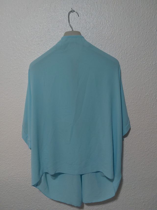 Blusa celeste manga 3/4