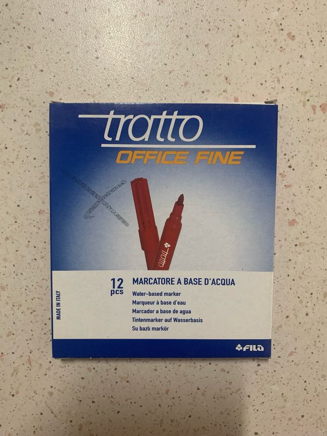 Tratto Office Fine - Pennarelli Rosso - 12pz
