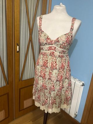 Vestido tirantes verano - Rojo Beige