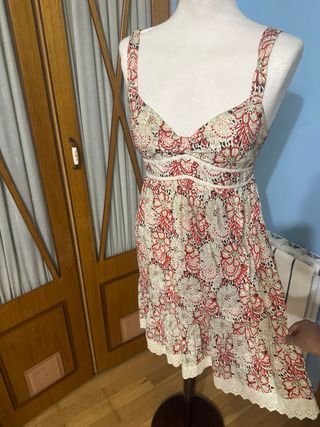 Vestido tirantes verano - Rojo Beige