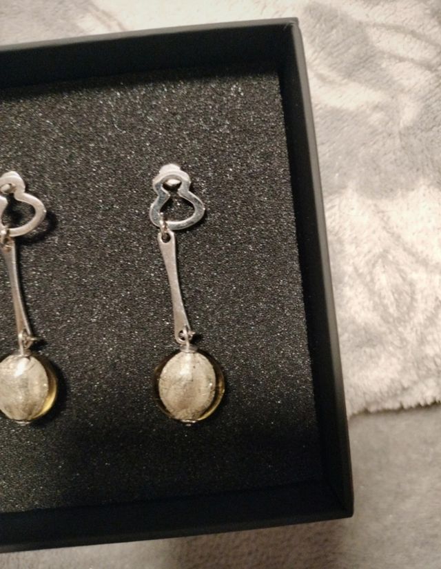 Pendientes  plateados Lotus 