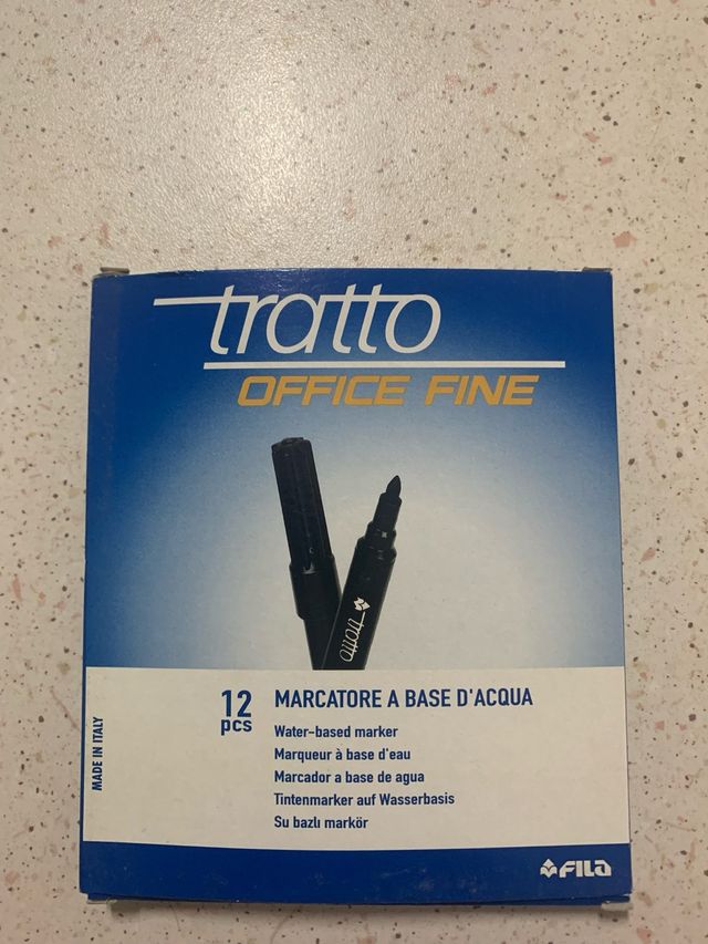 Tratto Office Fine - Pennarelli Neri - 12pz