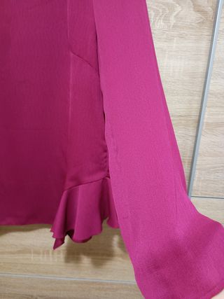 Blusa Over Size manga larga frambuesa 