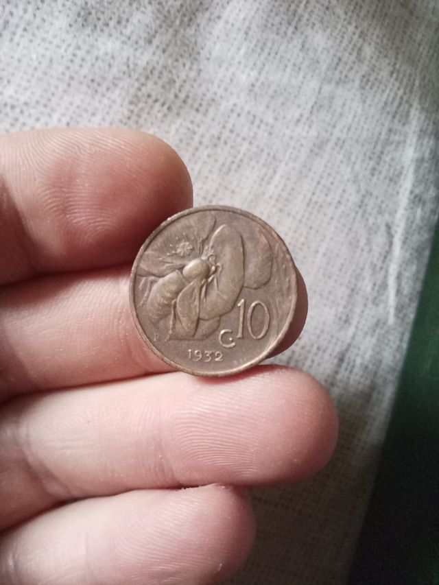 10 Centesimi Italia 1932 rara Regno d'Italia