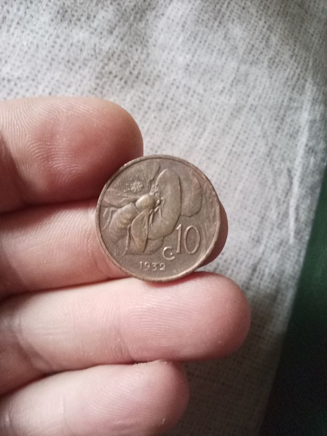 10 Centesimi Italia 1932 rara Regno d'Italia