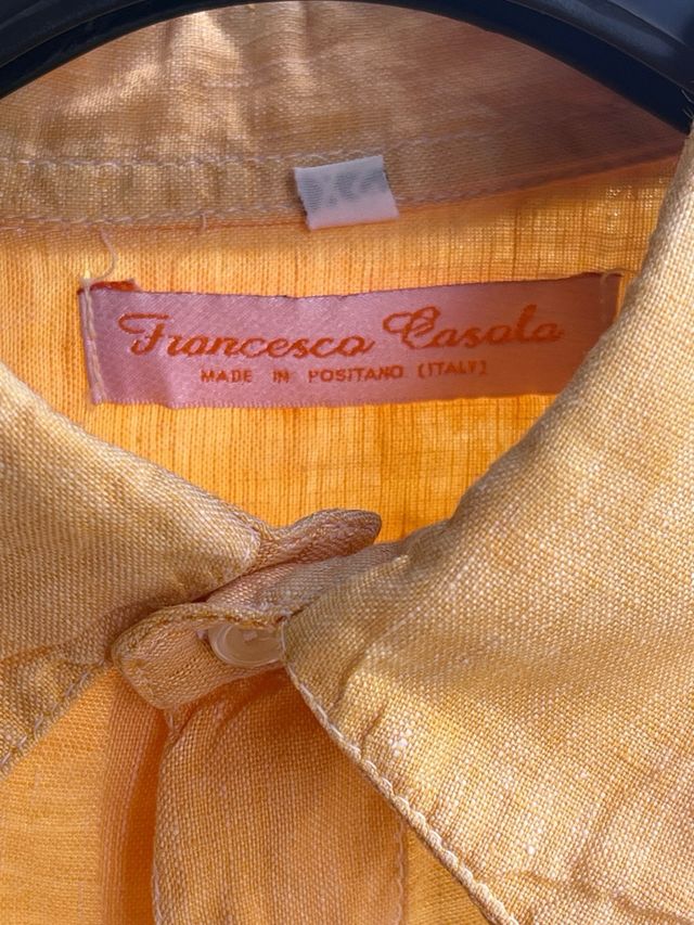 Camicia lino uomo - Arancio chiaro