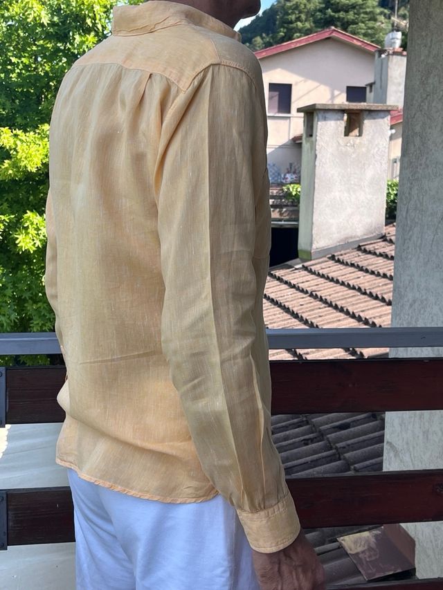 Camicia lino uomo - Arancio chiaro
