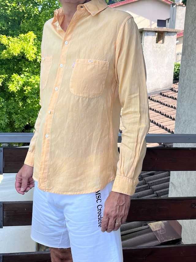 Camicia lino uomo - Arancio chiaro