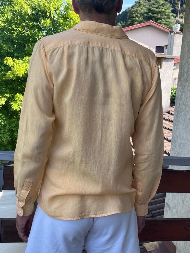 Camicia lino uomo - Arancio chiaro