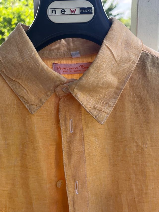 Camicia lino uomo - Arancio chiaro