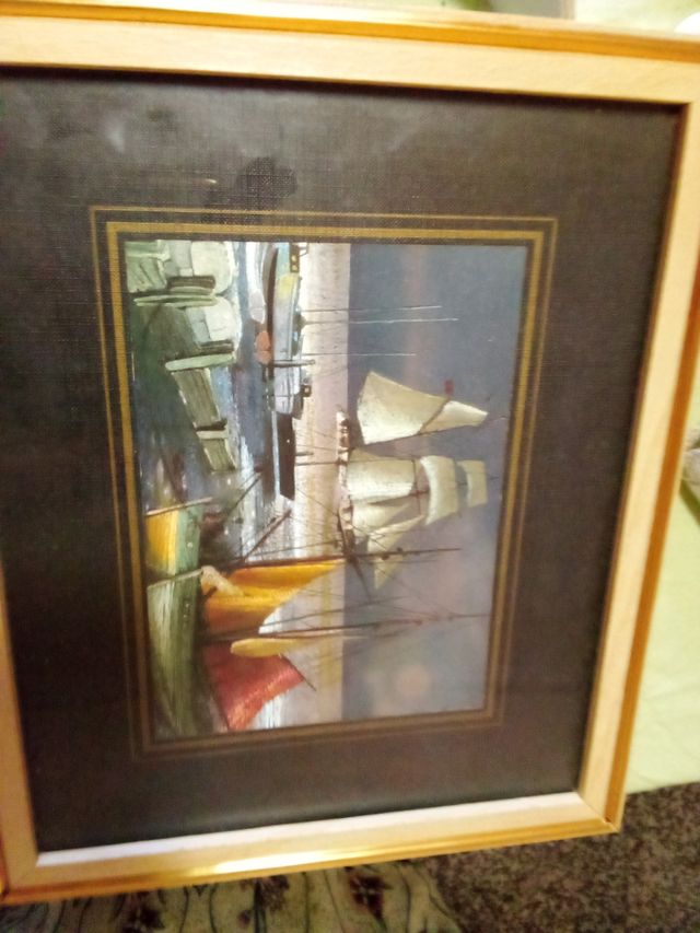 Cuadro antiguo barcos