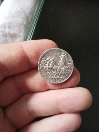 1 Lira 1917 Argento Italia regno ve3