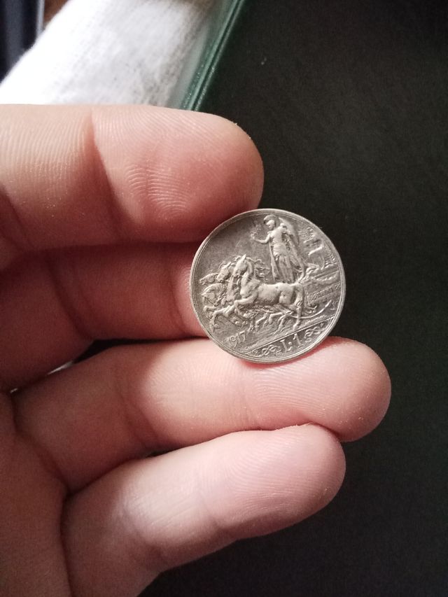 1 Lira 1917 Argento Italia regno ve3