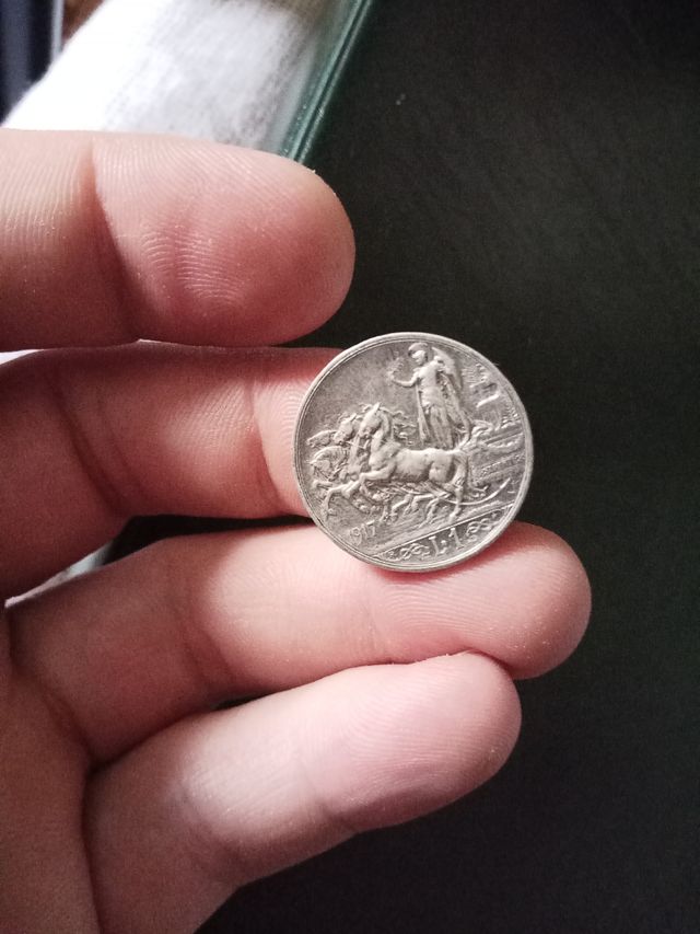 1 Lira 1917 Argento Italia regno ve3
