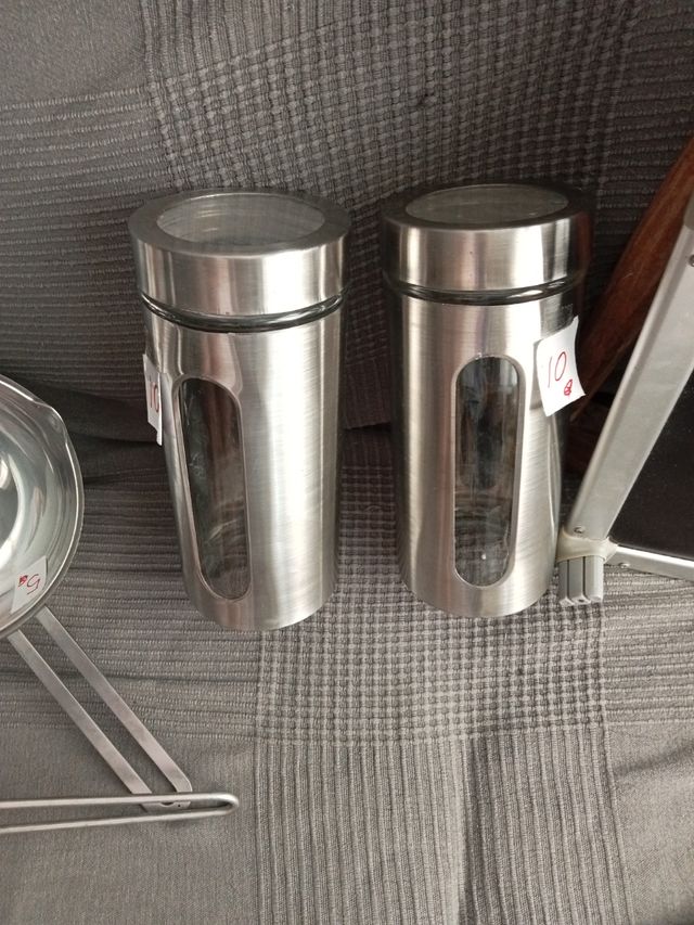 2 Botes cristal acero inoxidable