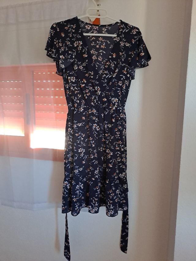 Vestido floral azul marino talla S
