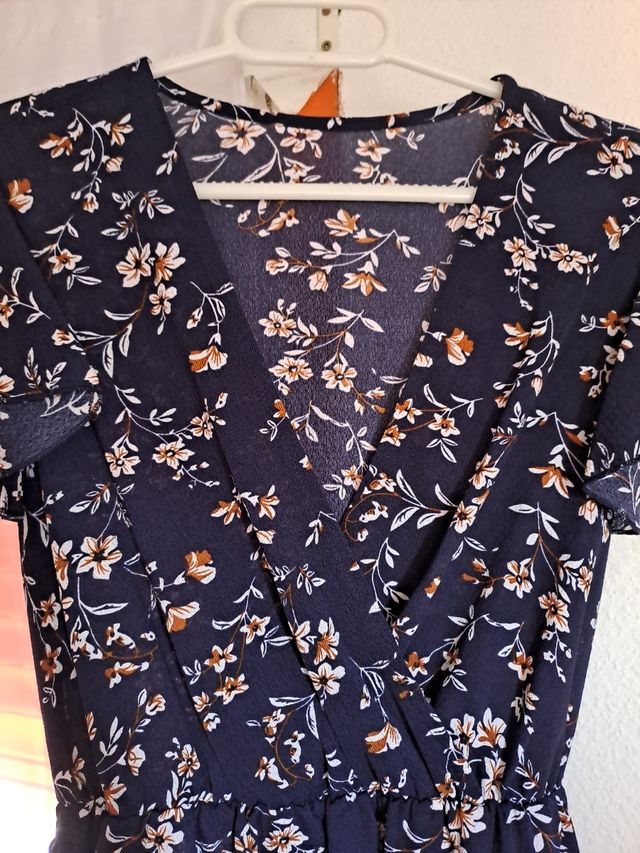 Vestido floral azul marino talla S