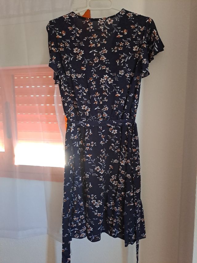 Vestido floral azul marino talla S