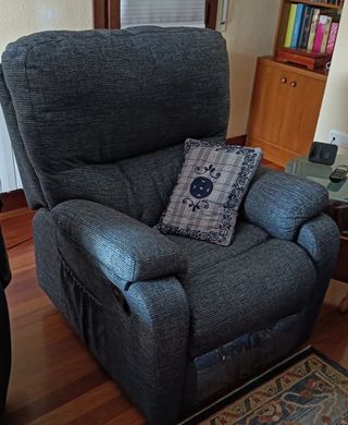 Sillón relax gris y azul - Tela