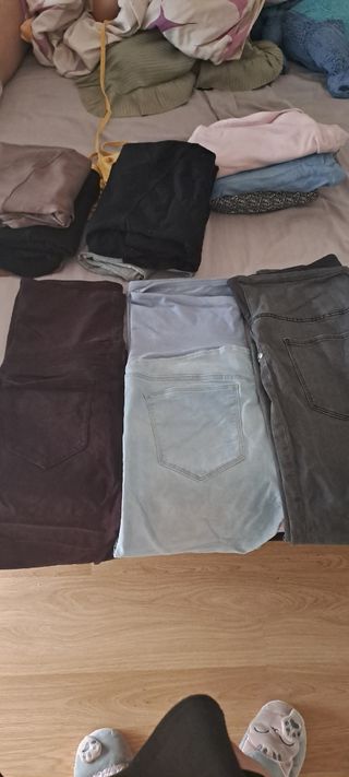 3 pantalones Ropa premamá invierno estilo pitillo
