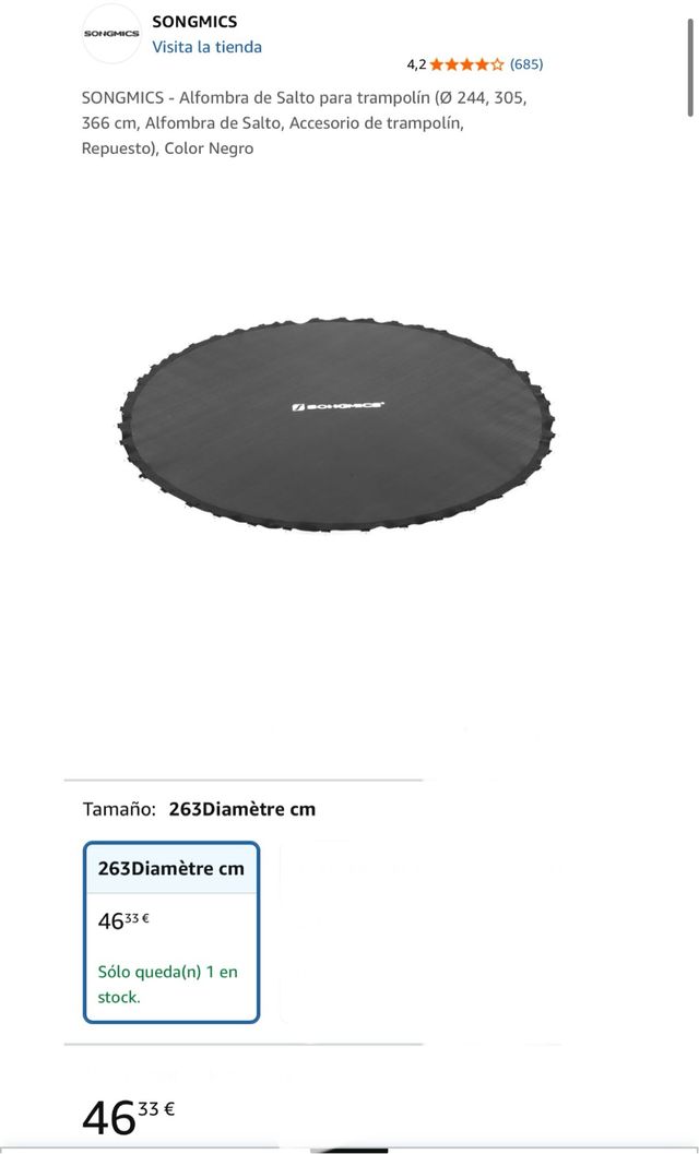 Alfombra de Salto para cama elástica Ø 263cm