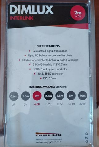 Cable DIMLUX Interlink Ethernet 2m y 2,5m. 10 unid
