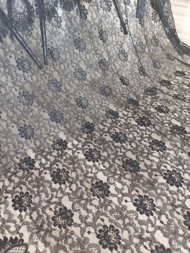 Mantilla Fallera Negra - Talla única